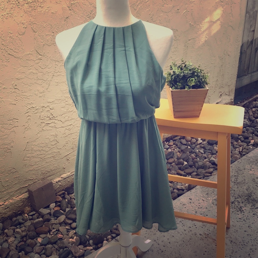 Mint green summer dress